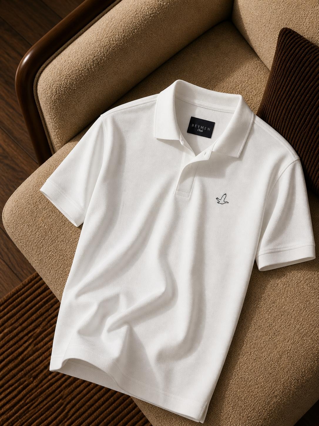 Beymen Club Minimal Logo Detaylı Beyaz Polo Yaka Tişört