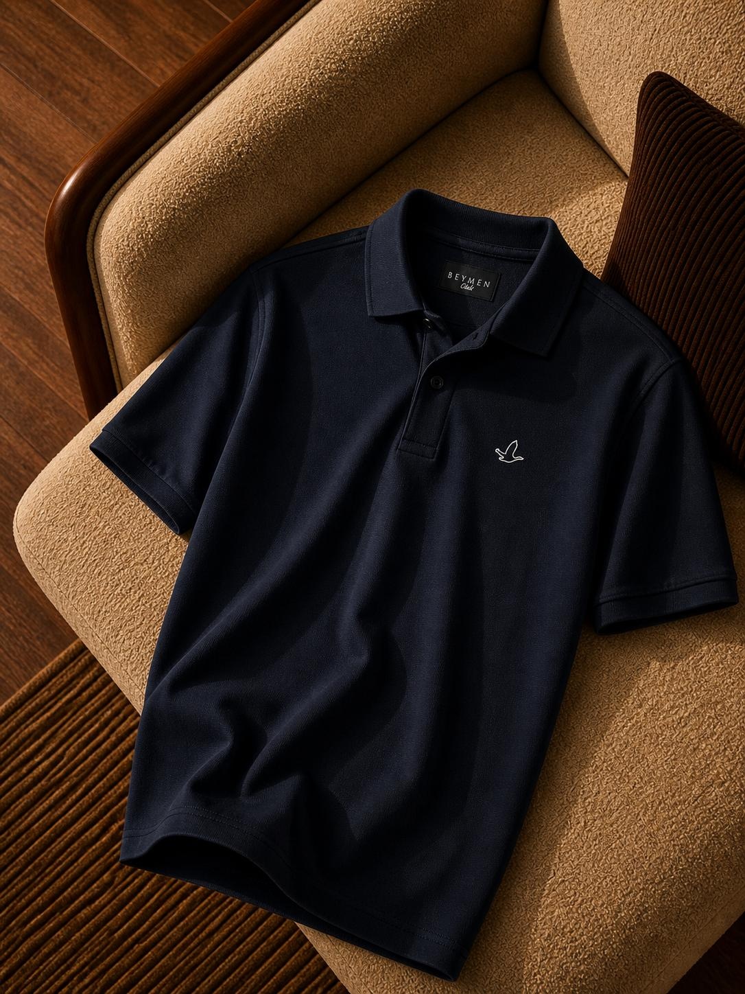 Beymen Club Minimal Logo Detaylı Lacivert Polo Yaka Tişört