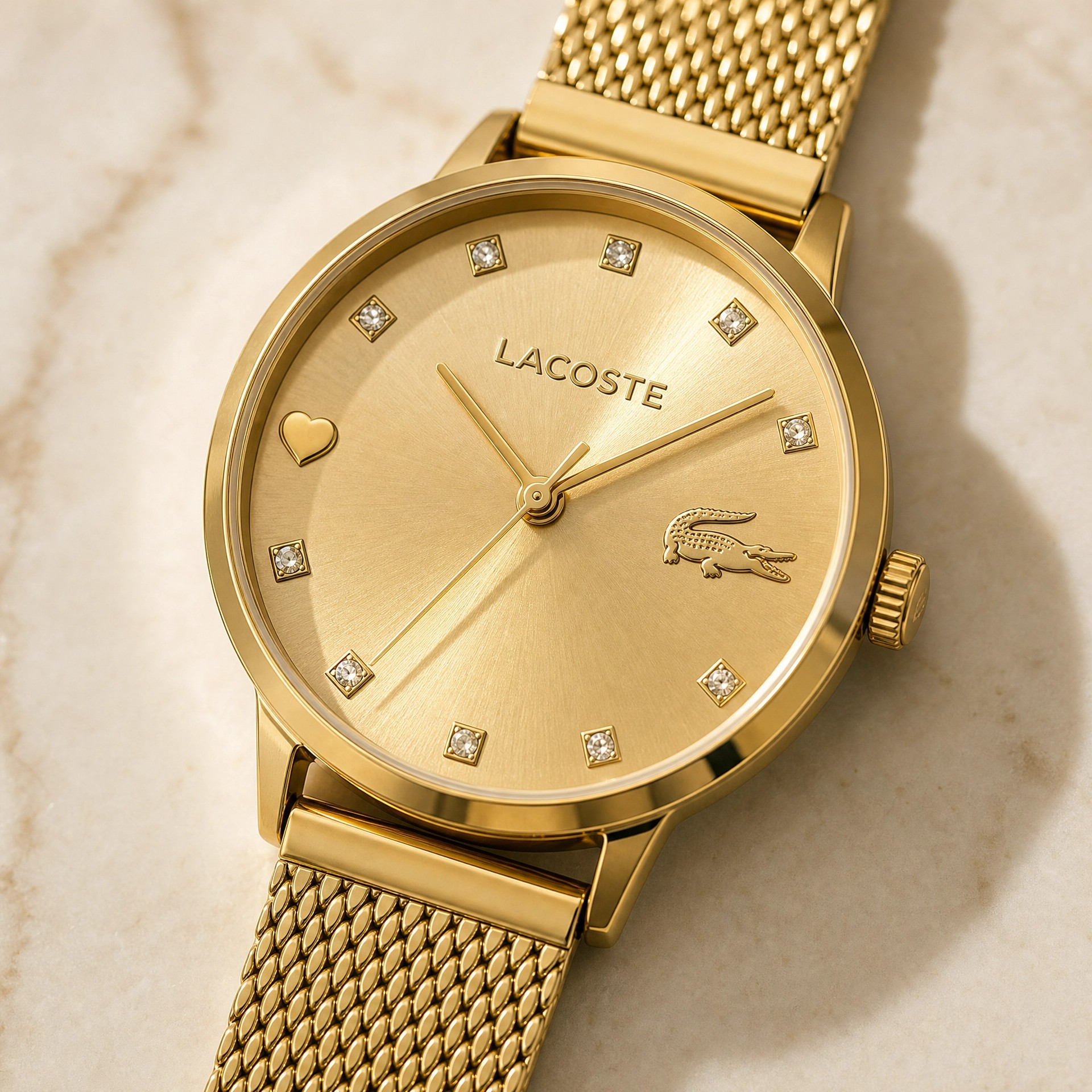Lacoste 30mm Kalpli Altın Sarısı Kadran Kadın Saati