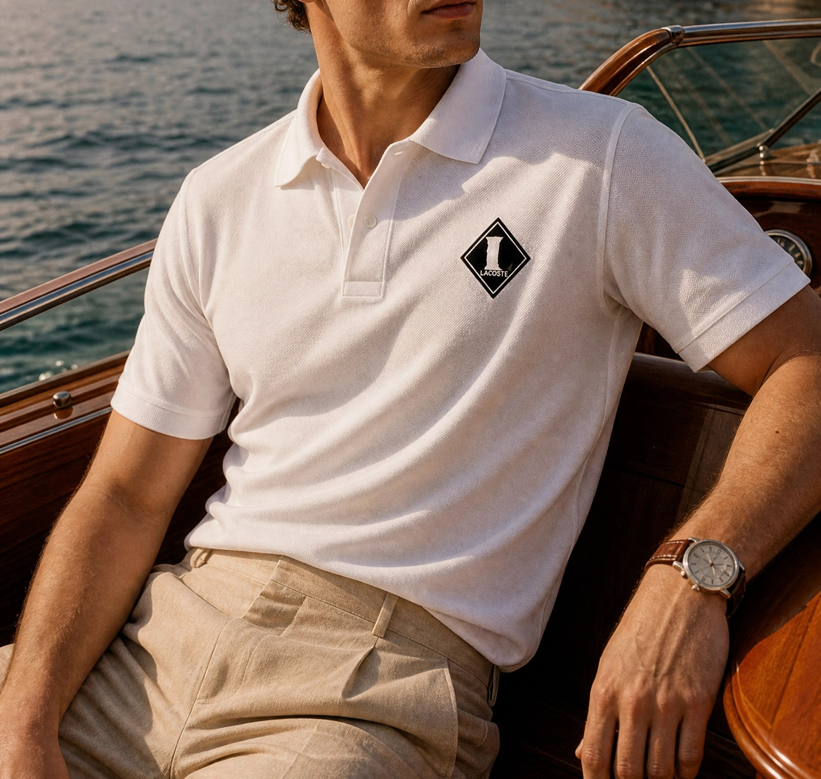 Lacoste Arma Detaylı Polo Yaka Tişört – Beyaz